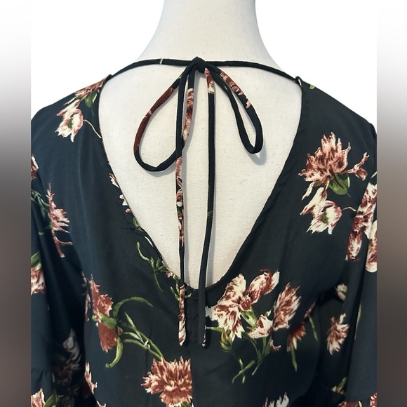 Anama Maxi dress front slit, Boho, Green floral print, buttons, Sz S - Picture 9 of 9